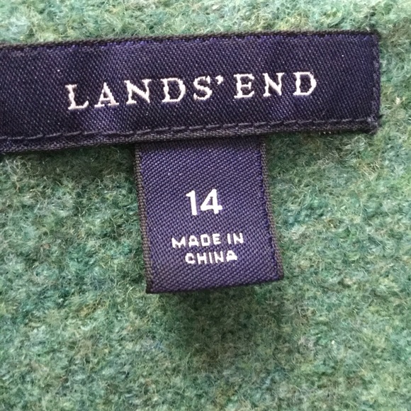 🌲 LANDS' END Spruce Tailored WOOL  Cardigan EUC Sz 14 VNUC 🌲 Pockets 😉 - Picture 5 of 16